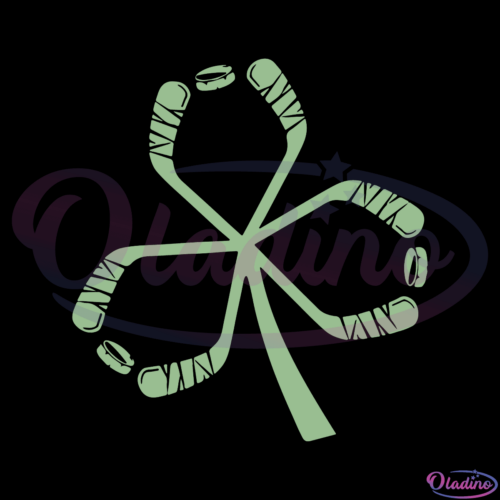 Hockey Stick Shamrock St. Patricks Day Svg Digital File