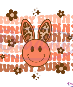 Hunny Bunny SVG Digital File, Retro Smiley Face Svg