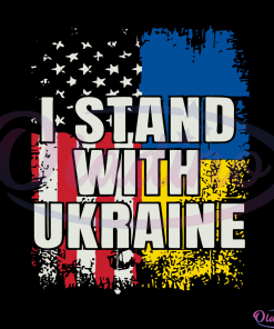 I stand with Ukraine American Flag Ukraine Flag Svg
