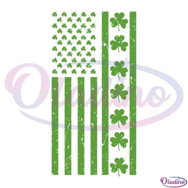 Irish American Flag Clover Design SVG Digital File, St. Patricks Day Svg