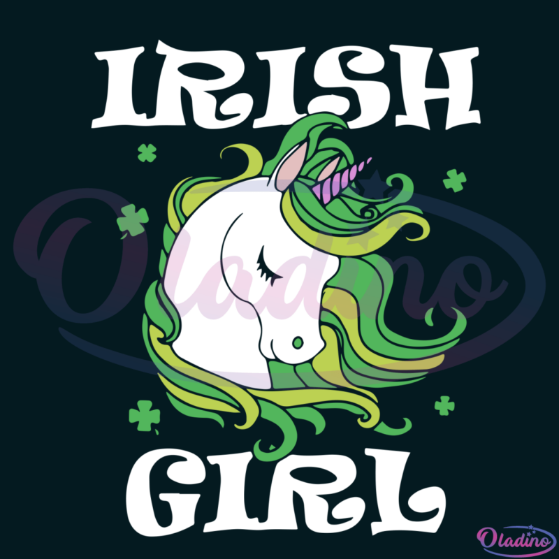 Irish Girl Unicorn SVG Digital File, St Patricks Day SVG