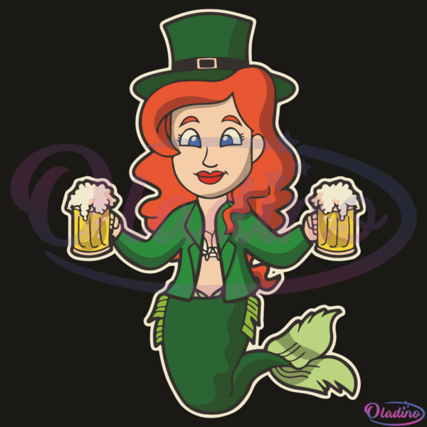 Irish Mermaid Beers Women St Patricks Day SVG Digital File