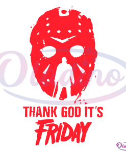 Jason Voorhees Thank God It's Friday SVG Digital File, Horror Movies