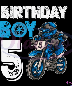 Kids Motocross Mx 5Th SVG File, 5 Years Old Dirt Bike Birthday SVG