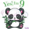 Kids Panda 9Th Birthday Girls SVG Digital Files, Birthday Outfit 9 Svg