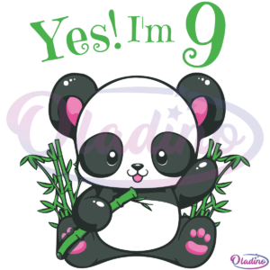 Kids Panda 9Th Birthday Girls SVG Digital Files