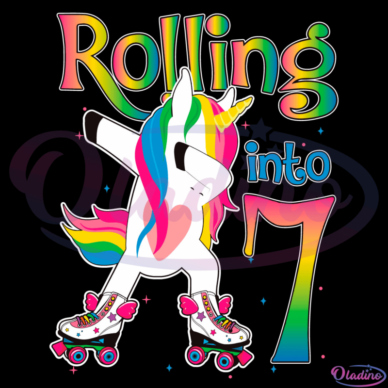 Kids Rolling Into 7 Years Let's Roll I'm Turning 7 Roller Skate SVG ...