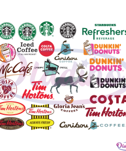 LOGO Drinking Brand Bundle SVG Digital File, Starbucks svg