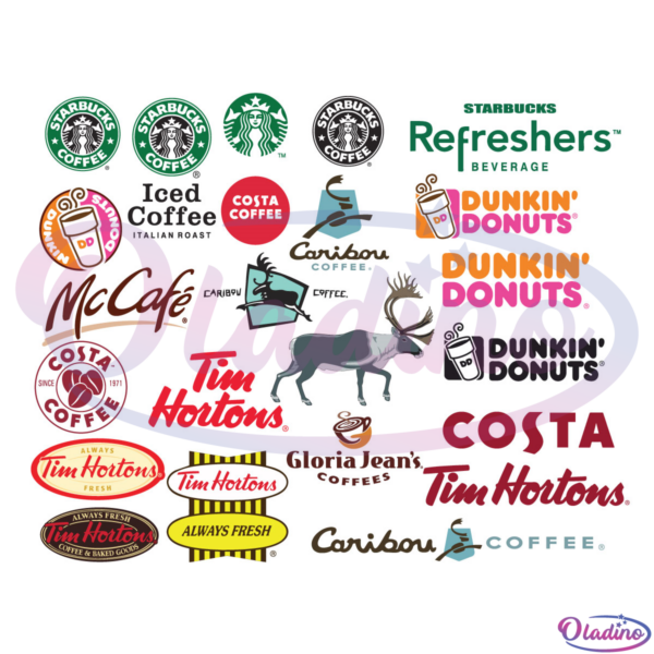 LOGO Drinking Brand Bundle SVG Digital File, Starbucks svg