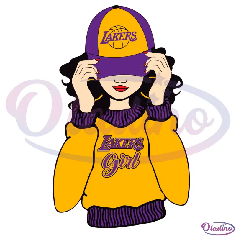 Lakers Cap Girl Basketball SVG Digital File