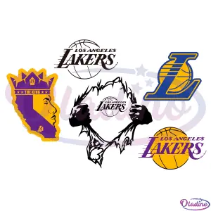 Layered Lakers SVG Digital File Bundle