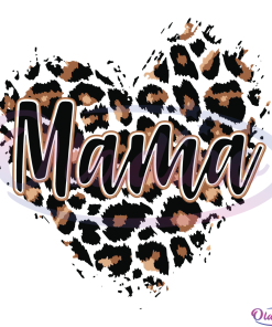 Leopard heart Mama SVG File, transparent leopard mom