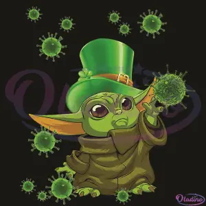 Leprechaun Baby Yoda With Virus SVG Digital File