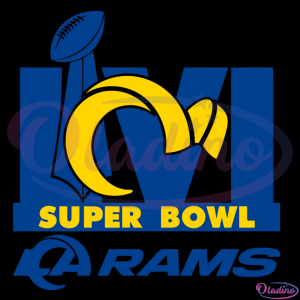 Los Angeles Rams NFL Super Bowl 56 LVI Trophy With Horns SVG