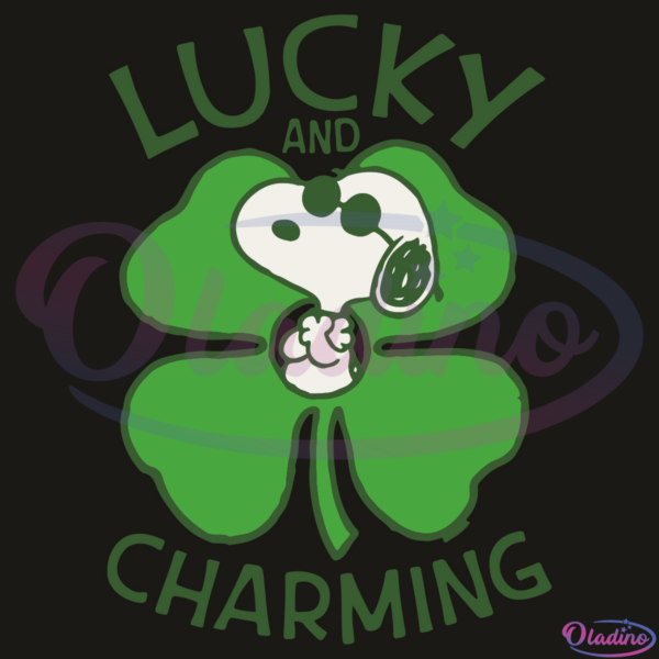 Lucky And Charming Snoopy St Patricks Day SVG Digital File