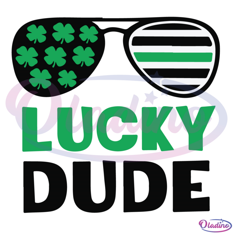 Lucky Dude Shamrock Glasses SVG Digital File, Patrick Dude Svg
