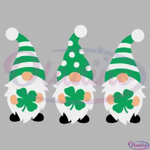 Lucky Gnomes Shamrock St Patricks Day SVG File