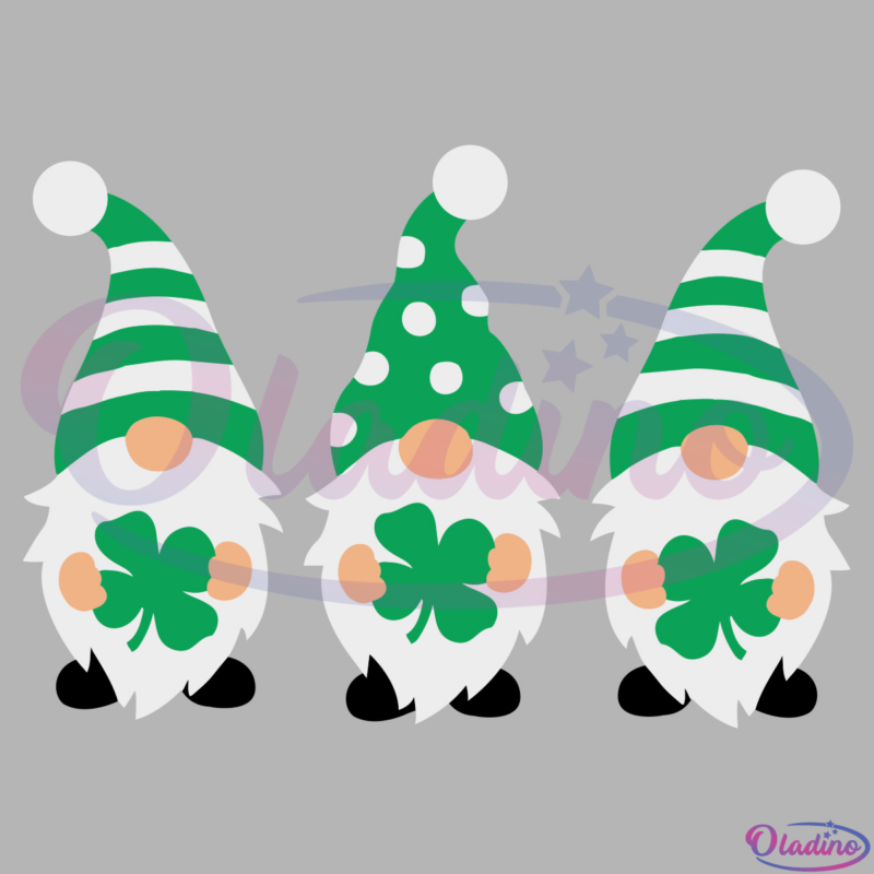 Lucky Gnomes Shamrock St Patricks Day SVG File, Gnome Svg
