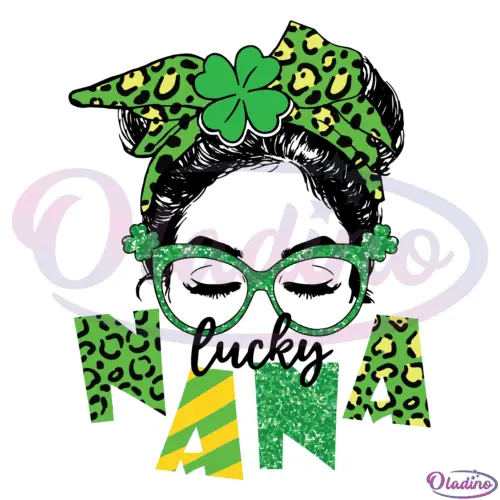 Lucky Nana Mesy Bun SVG Digital File