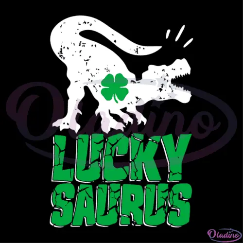 Lucky Saurus Shamrock SVG Digital File