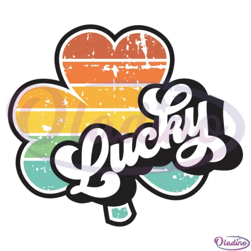 Lucky Vintage Shamrock St. Patricks Day SVG Digital File