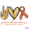 Peace Love Cure March is Multiple Sclerosis Awareness Month Svg