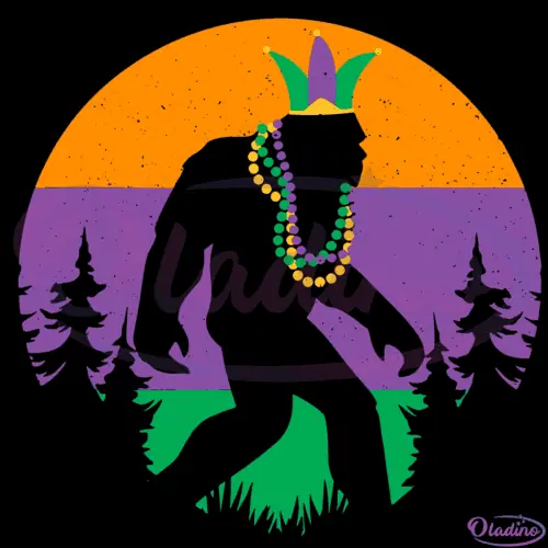 Mardi Gras Carnival Bigfoot SVG Digital File