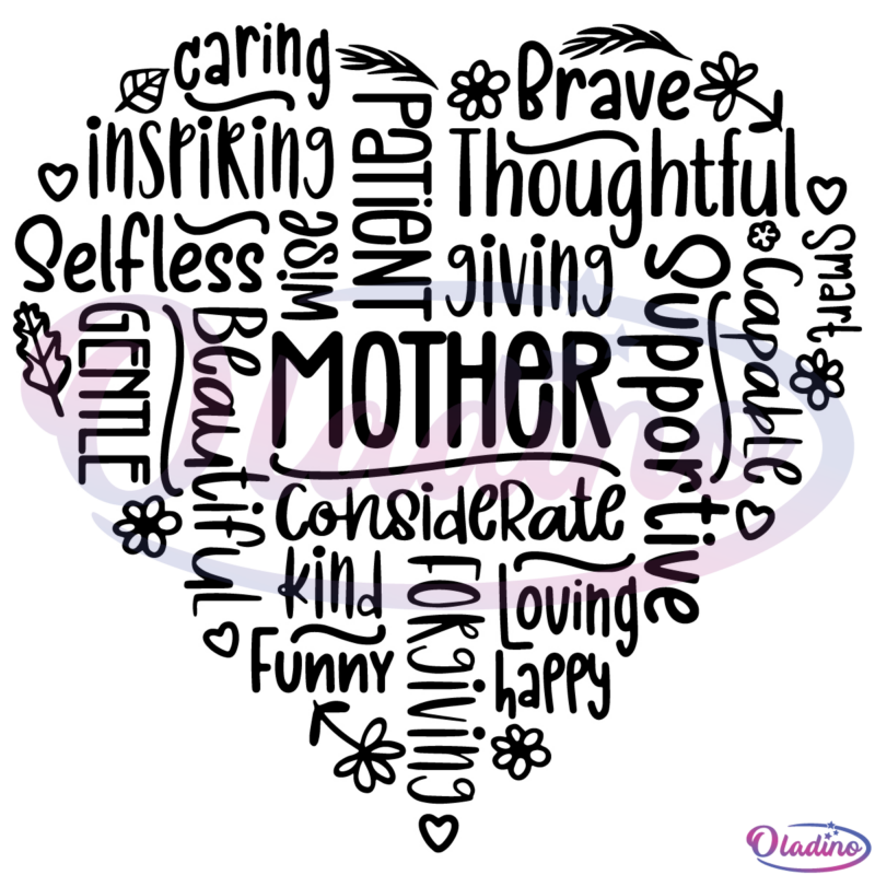 Mom Love Svg Digital File Heart Svg Word Art Svg Mom Birthday Svg 2219