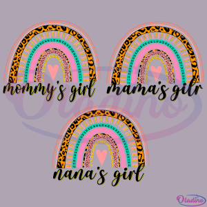 Mommys Girl Rainbow SVG Digital File, Cheetah Leopard Rainbow Svg