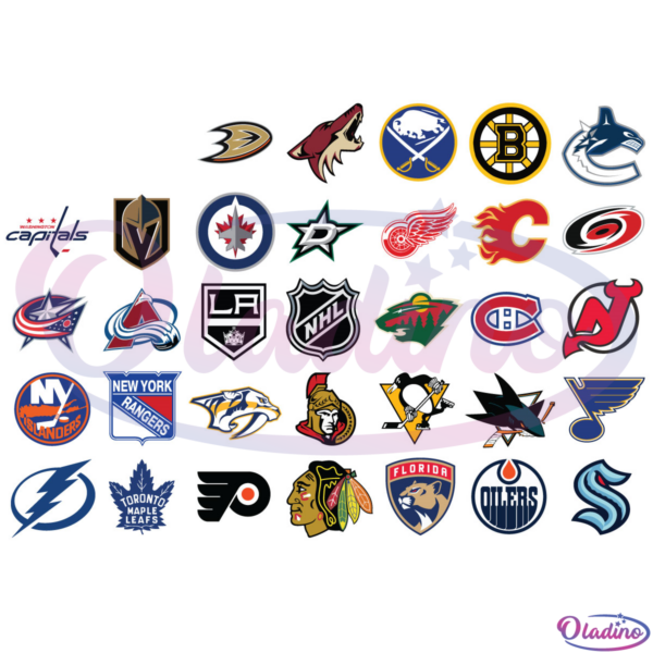 NHL 32 teams Logo Bundle SVG Digital File, Hockey League Logo Svg