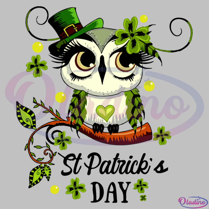 Owl St Patricks Day SVG Digital File, Patrick Owl Svg, Cute Owl Svg