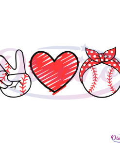Peace Love Baseball Mom SVG Digital File, Baseball Svg, Peace Svg