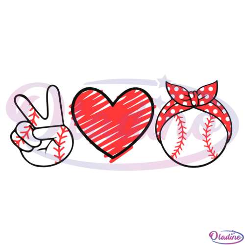 Peace Love Baseball Mom SVG Digital File