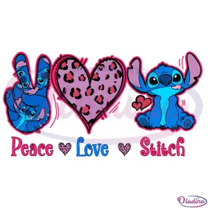 Peace love Stitch SVG Digital File