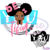 Peekaboo girl with puff afro ponytails SVG Digital File