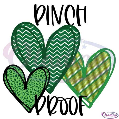 Pinch Proof Green Hearts SVG Digital File