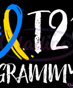 Proud Down Syndrome Grammy SVG Digital File, Blue Ribbon Svg