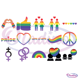 Rainbow peace sign SVG Digital File