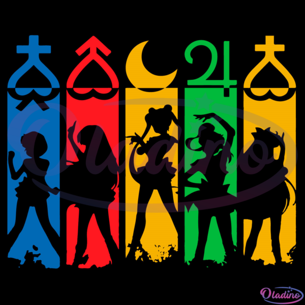 Sailor Girl SVG Digital File, All Heroes Sailor Moon Svg, Cartoon Svg