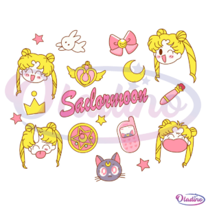 Sailor Moon Sticker Bundle SVG Digital File