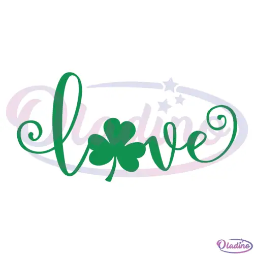 Shamrock Love Saint Patricks Day SVG Digital File