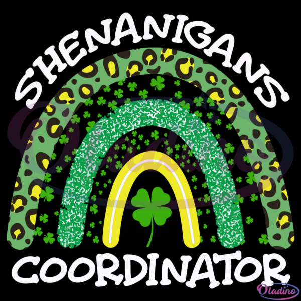 Shenanigans Coordinator St Patrick's Day SVG Digital File, Green Shamrock Svg