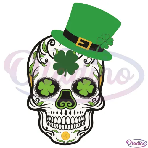 Skull Lerechaun St. Patricks Day SVG Digital File