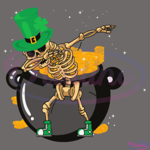 St Patricks Day Dabbing Skull SVG Digital File