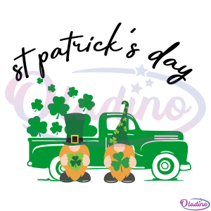 St Patricks Day Gnomies Truck SVG Digital File, St Patricks Day SVG