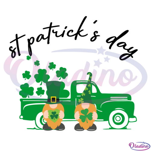 St Patricks Day Gnomies Truck SVG Digital File