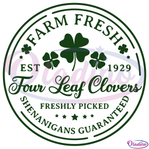 Farm Fresh Four Leaf Clovers SVG, Irish Clover SVG, St Patricks Day