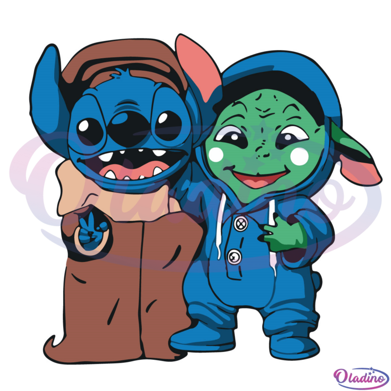 Stitch Baby Yoda Lilo And Stitch SVG Digital File, Star Wars Svg