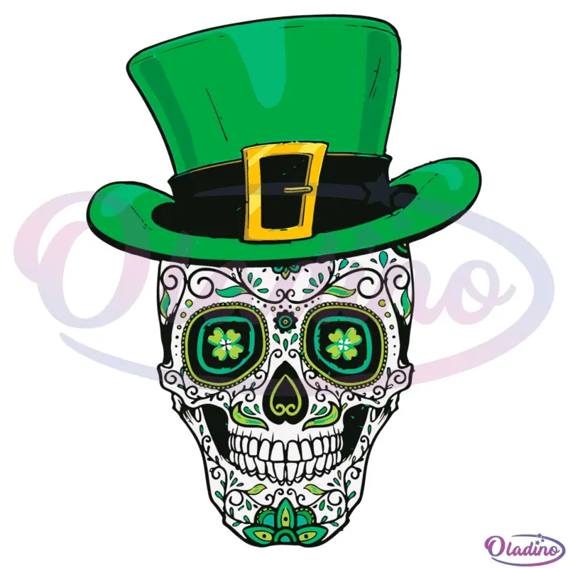 Sugar Skull Leprechaun Irish SVG Digital File