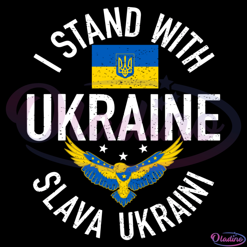 Support Ukraine Stand I With Ukraine SVG File, Ukrainian Flag Svg
